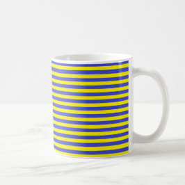 Taza De Café Rayas azules y amarillas