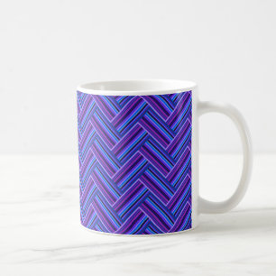 Taza De Café Rayas azules y violetas de doble trama