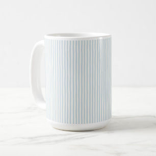 Taza De Café Rayas Blancas Azul Claro  