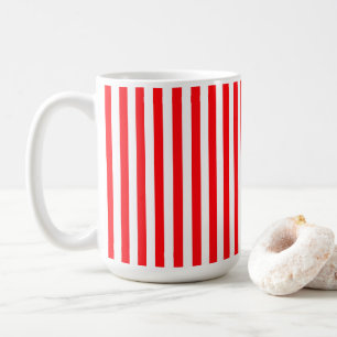 Taza De Café Rayas blancas rojas chistosas café mug