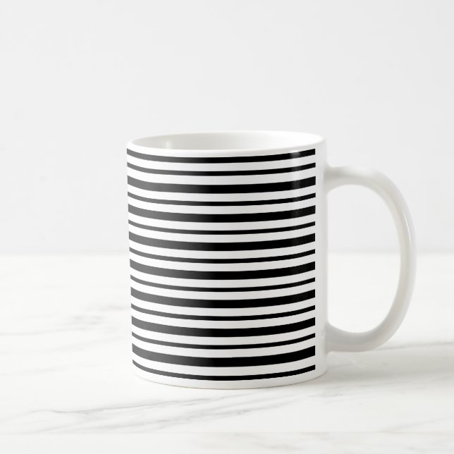 Taza De Café Rayas blancos y negros gruesas y finas (Derecha)