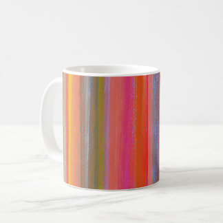Taza De Café Rayas Boho de Carbón Coloridas