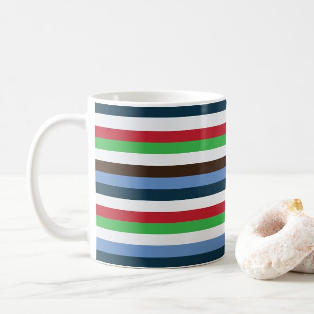 Taza De Café Rayas Coloridas  (Con donut)