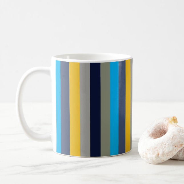 Taza De Café Rayas Coloridas  (Con donut)