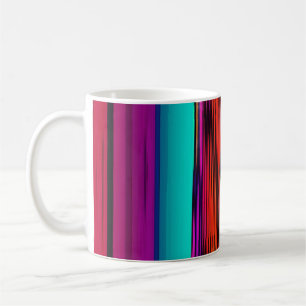 Taza De Café Rayas coloridas 717 Resumen de arte