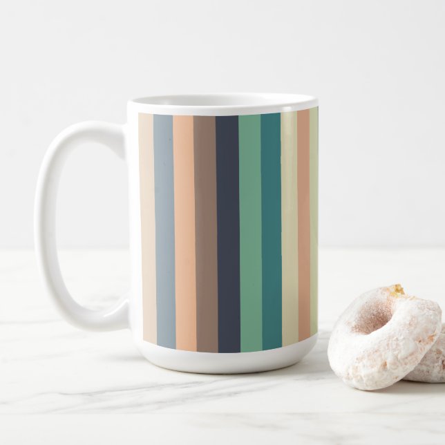 Taza De Café Rayas Coloridas de Moda  (Con donut)