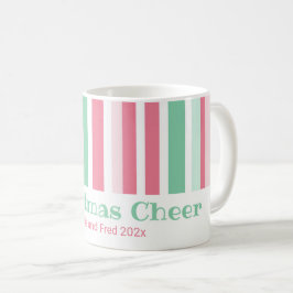 Taza De Café Rayas Coloridas de Navidad