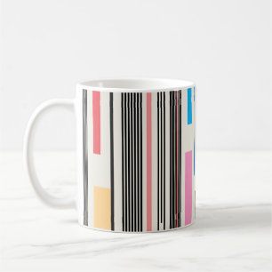 Taza De Café Rayas coloridas: mezcla de patrones gráficos