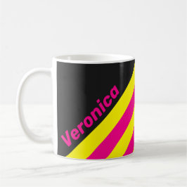 Taza De Café Rayas con brillo solar retro con nombre