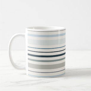 Taza De Café Rayas Costeras Azules
