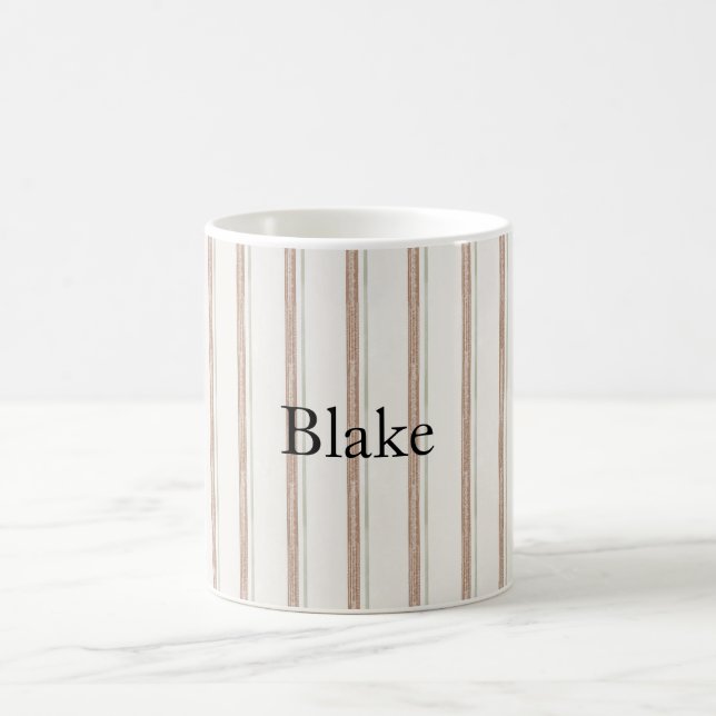 Taza De Café Rayas Crema Marrón (Centro)
