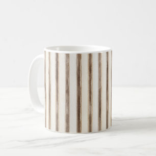 Taza De Café Rayas Crema Marrón