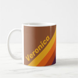 Taza De Café Rayas de Arcilla Secadas al Sol con Nombre