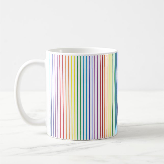 Taza De Café Rayas de arco iris con borde vertical (Izquierda)