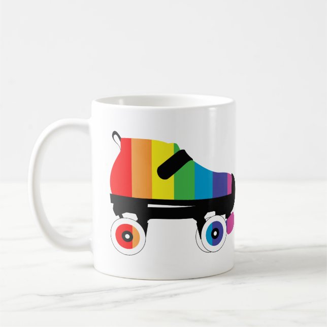 Taza De Café rayas de arco iris de patines (Izquierda)