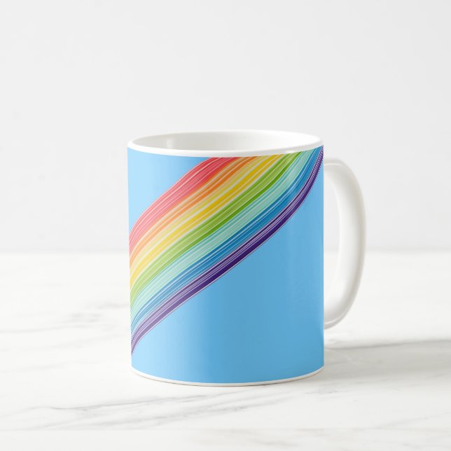 Taza De Café Rayas de arco iris diagonales (Anverso derecho)