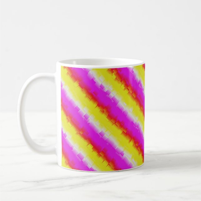 Taza De Café Rayas de arco iris rosado de Artdeco (Izquierda)