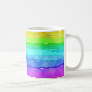 Taza De Café Rayas de arcoiris acuáticas
