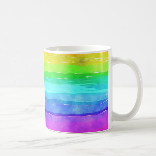 Taza De Café Rayas de arcoiris acuáticas (Derecha)