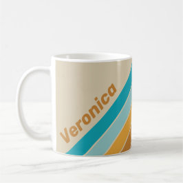 Taza De Café Rayas de arcoíris del desierto vintage con nombre