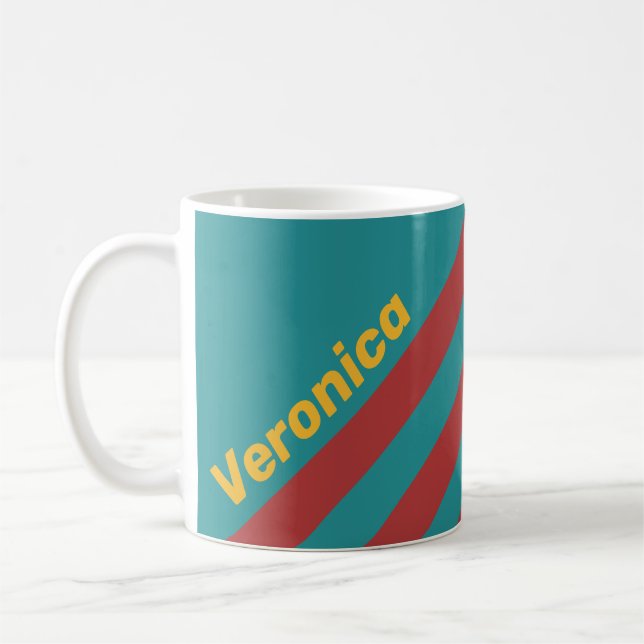 Taza De Café Rayas de Arrecife Rubí con Nombre (Izquierda)