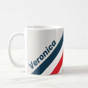 Taza De Café Rayas de Avión de Guerra con Nombre