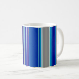 Taza De Café Rayas de azul beige y lavanda