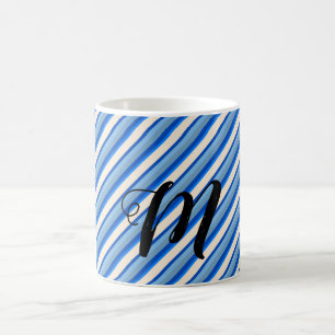 Taza De Café Rayas de Azules Matizados
