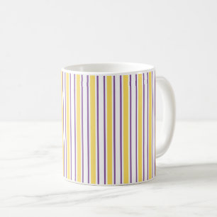 Taza De Café Rayas de caramelo amarillas, violetas y blancas
