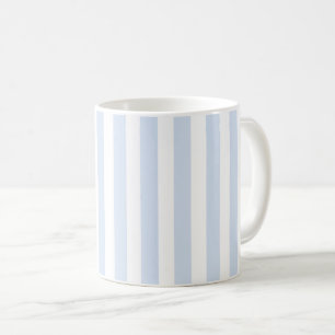 Taza De Café Rayas de caramelo azul pálido y blanco