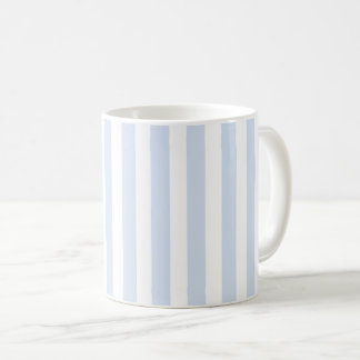 Taza De Café Rayas de caramelo azul pálido y blanco