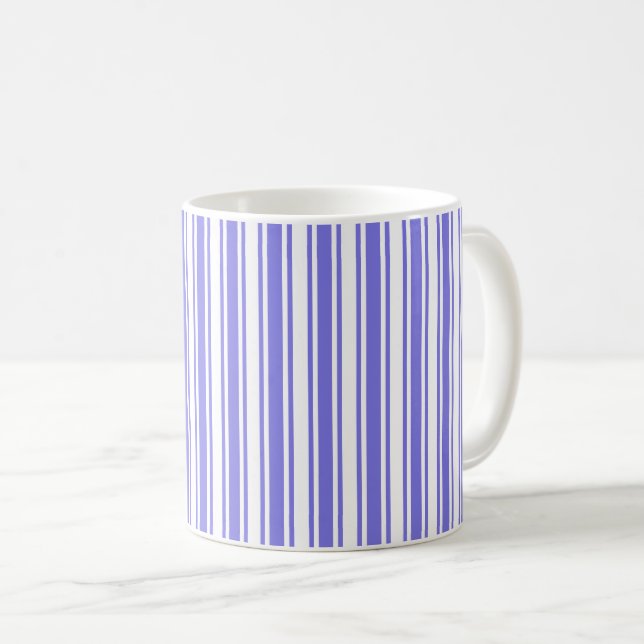 Taza De Café Rayas de caramelo azul y blanco (Anverso derecho)