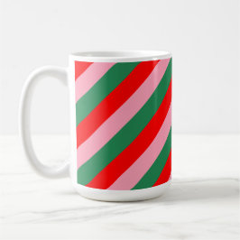 Taza De Café Rayas de caramelo de Navidad contemporáneas 