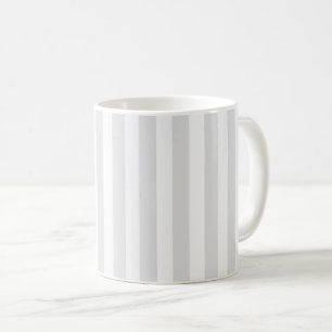 Taza De Café Rayas de caramelo gris claro y blanco