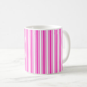 Taza De Café Rayas de caramelos rosadas y blancas calientes