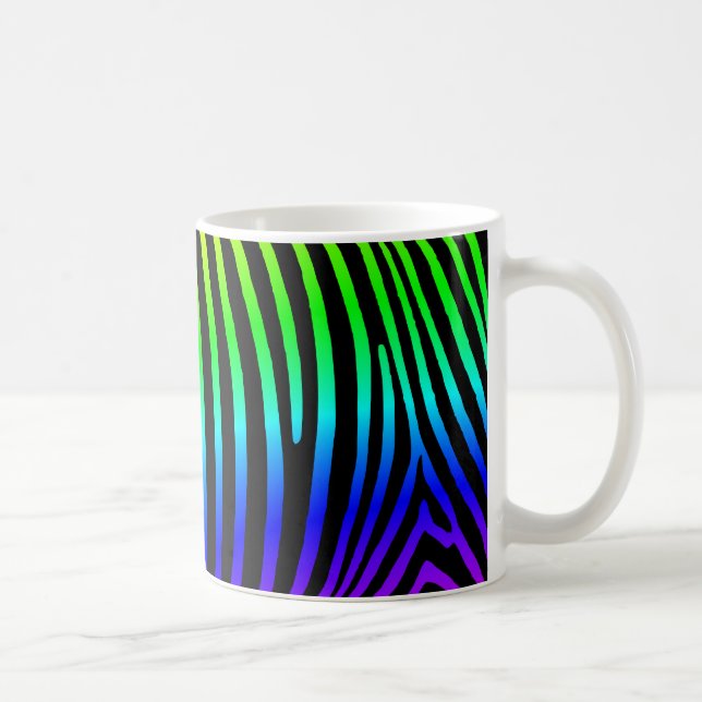 Taza De Café Rayas de cebra arcoíris (Derecha)