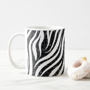 Taza De Café Rayas de cebra Brillo negro Impresión de animales