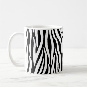 Taza De Café Rayas de cebra en efecto de pelaje negro y blanco