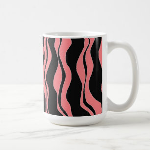 Taza De Café Rayas de cebra negras y rosadas