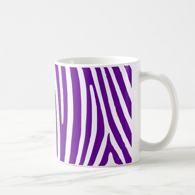 Taza De Café Rayas de cebra violeta púrpura (Derecha)