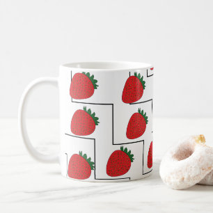 Taza De Café Rayas de Chevron de Fresa