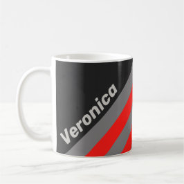 Taza De Café Rayas de Cielo Tormentoso Retro con Nombre