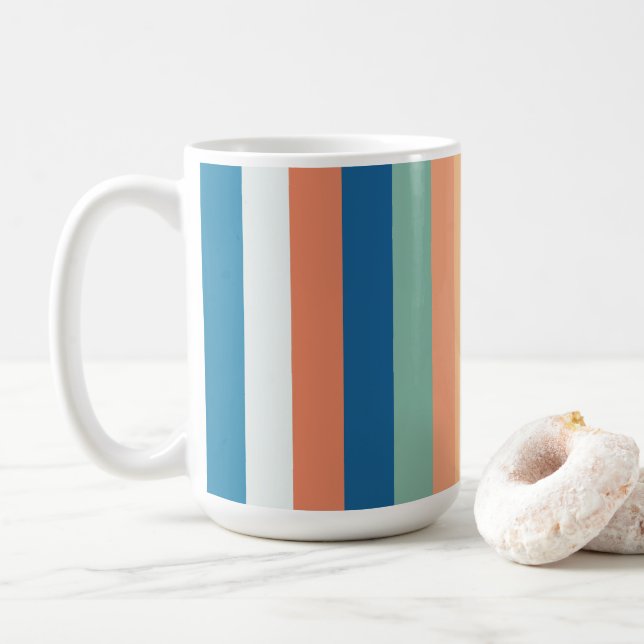 Taza De Café Rayas de color (Con donut)