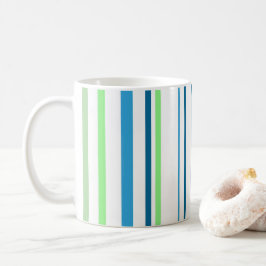 Taza De Café Rayas de color Aqua Blue Green Beach