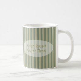 Taza De Café Rayas de color caqui y beige del tiempo reservado