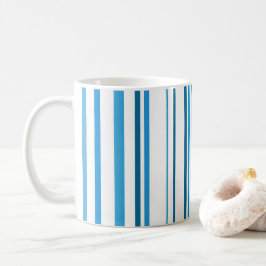 Taza De Café Rayas de Color de Playa Azul