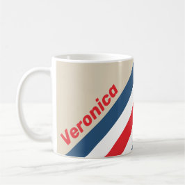 Taza De Café Rayas de escuadrón vintage con nombre