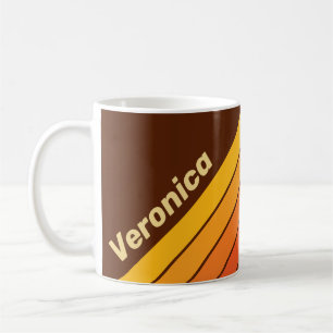 Taza De Café Rayas de Estilo Vintage con Nombre