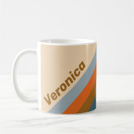 Taza De Café Rayas de Horizonte Índigo con Nombre