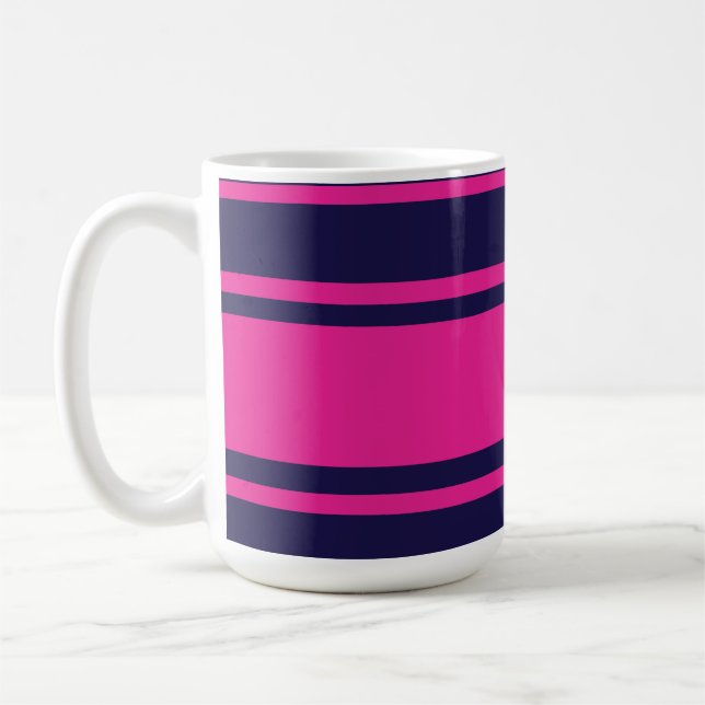 Taza De Café Rayas de la Marina Rosa (Izquierda)